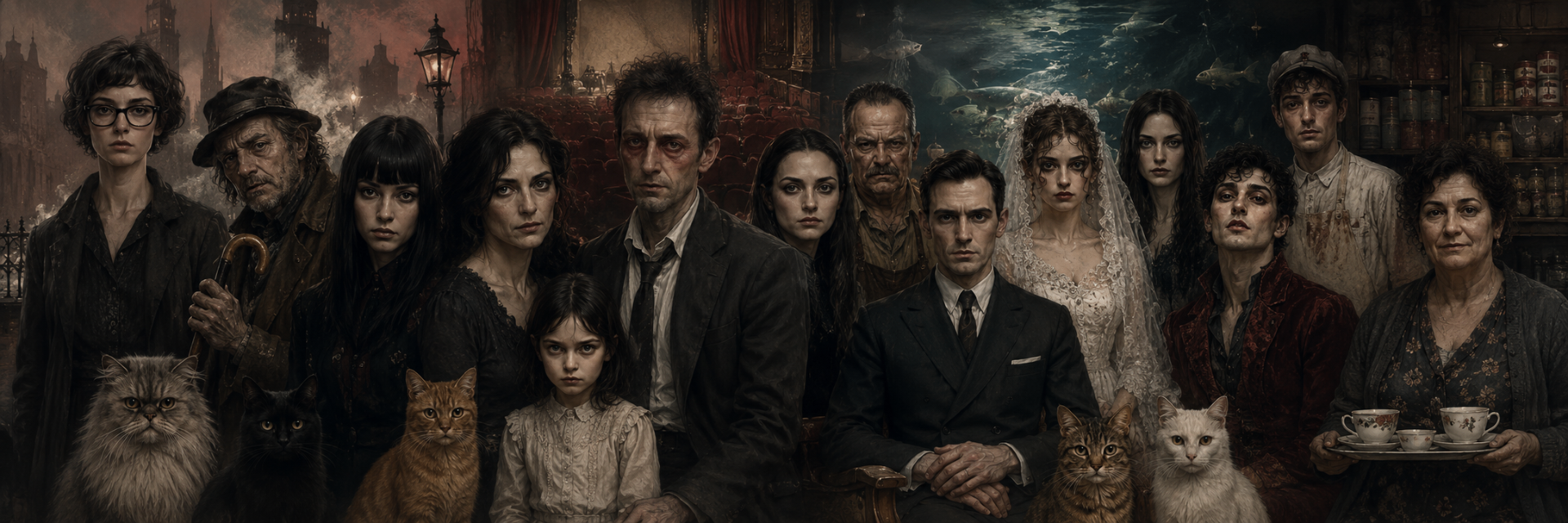A gathering of literary characters — the world of Senliz Publication.